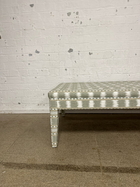 Honey Ottoman in James Hare Paxton Green & Natural