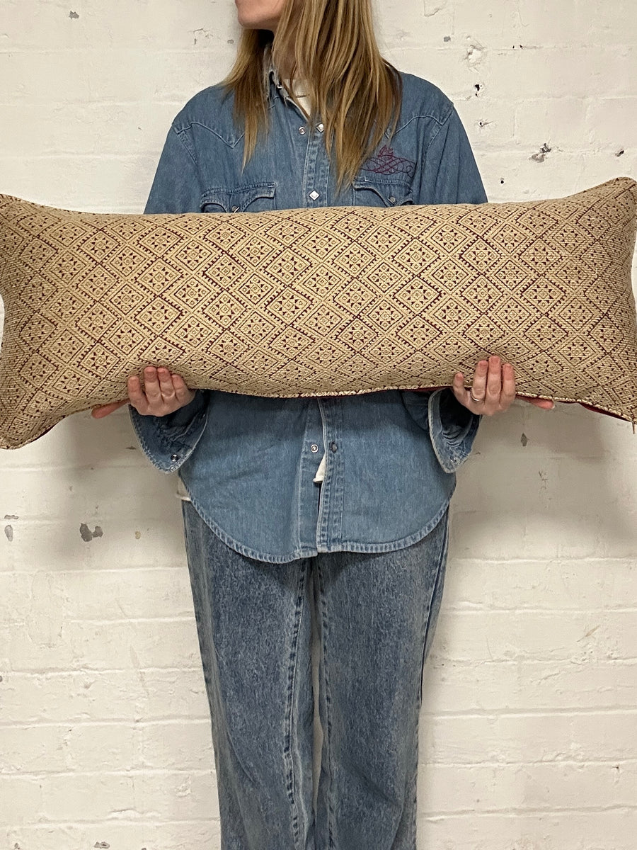 Bolster Cushion 90x35cm in Guy Goodfellow Athena in raspberry