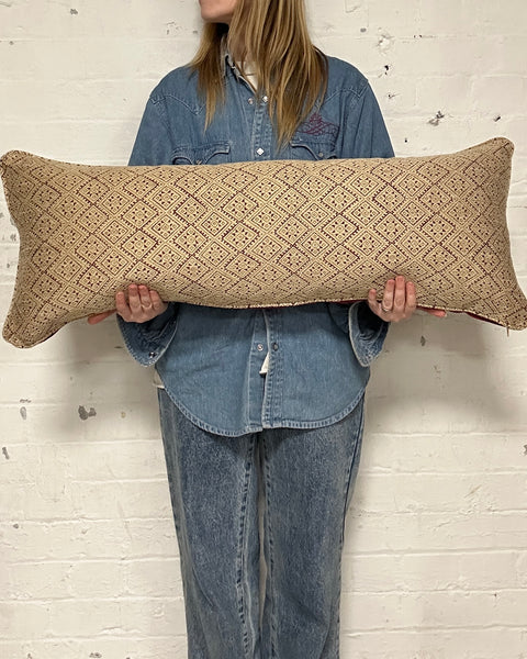 Bolster Cushion 90x35cm in Guy Goodfellow Athena in raspberry