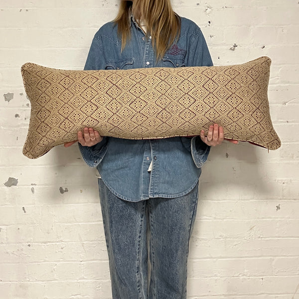 Bolster Cushion 90x35cm in Guy Goodfellow Athena in raspberry