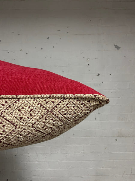 Bolster Cushion 90x35cm in Guy Goodfellow Athena in raspberry