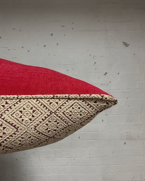 Bolster Cushion 90x35cm in Guy Goodfellow Athena in raspberry