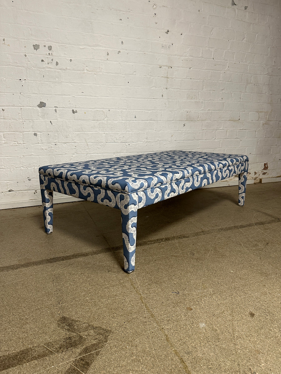Honey Ottoman in Romo Kezia Boathouse blue