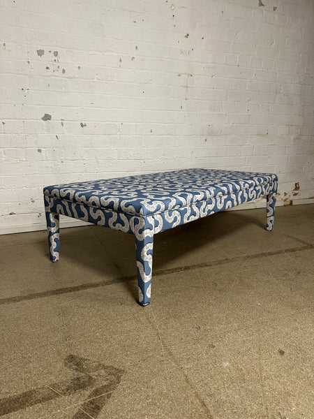 Honey Ottoman in Romo Kezia Boathouse blue