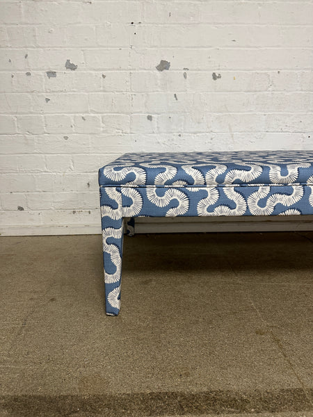 Honey Ottoman in Romo Kezia Boathouse blue