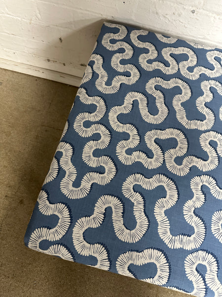 Honey Ottoman in Romo Kezia Boathouse blue