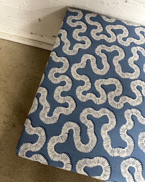 Honey Ottoman in Romo Kezia Boathouse blue