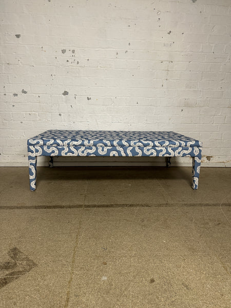 Honey Ottoman in Romo Kezia Boathouse blue