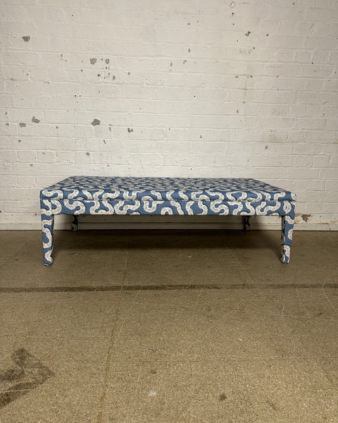 Honey Ottoman in Romo Kezia Boathouse blue