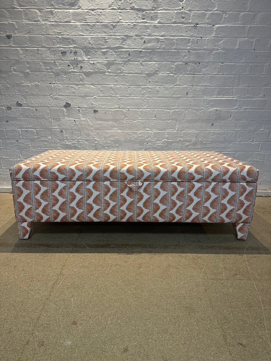 Grace Storage Ottoman in Romo Aubin Mango