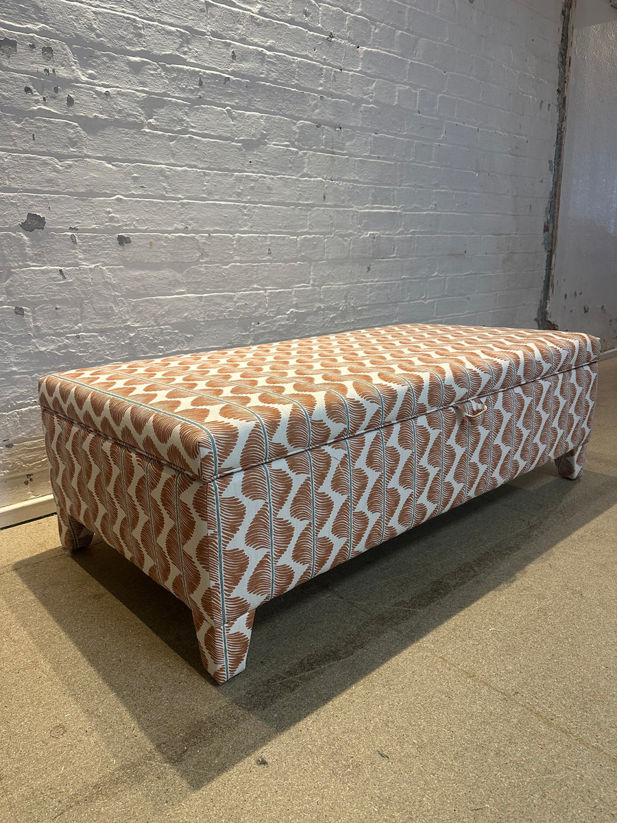 Grace Storage Ottoman in Romo Aubin Mango