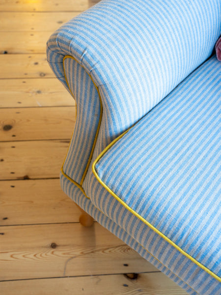 Vintage Armchair in Volga Stripe & Volga Piping