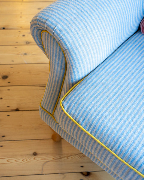 Vintage Armchair in Volga Stripe & Volga Piping