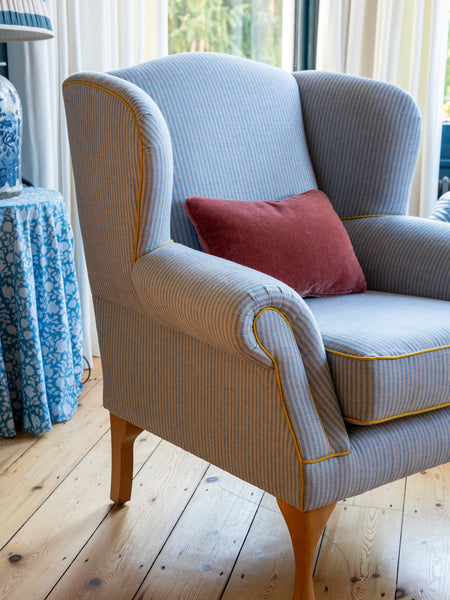 Vintage Armchair in Volga Stripe & Volga Piping