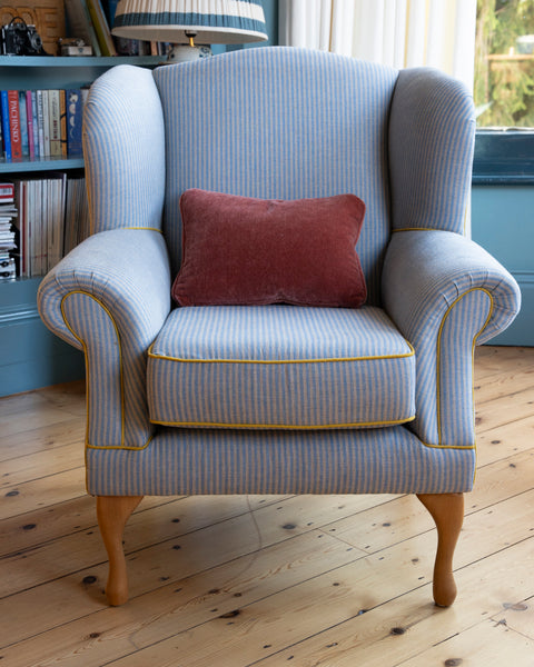 Vintage Armchair in Volga Stripe & Volga Piping