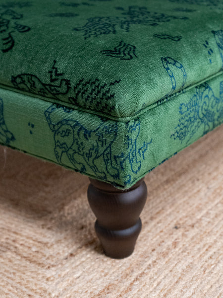 Available Now | Bryher Classic Ottoman In Schumacher Kinabalu velvet | Arrives before Christmas