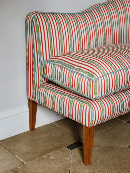 181cm Natalie Banquette in Sanderson Barneby stripe in berry
