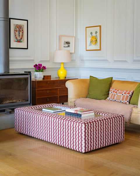 Esmae glass top Ottoman