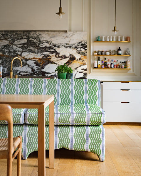 Claudia curved footer banquette