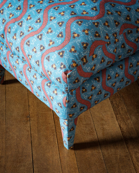 Nikki Slipper chair in Studio Hollond Deep Sea Blue Swirl
