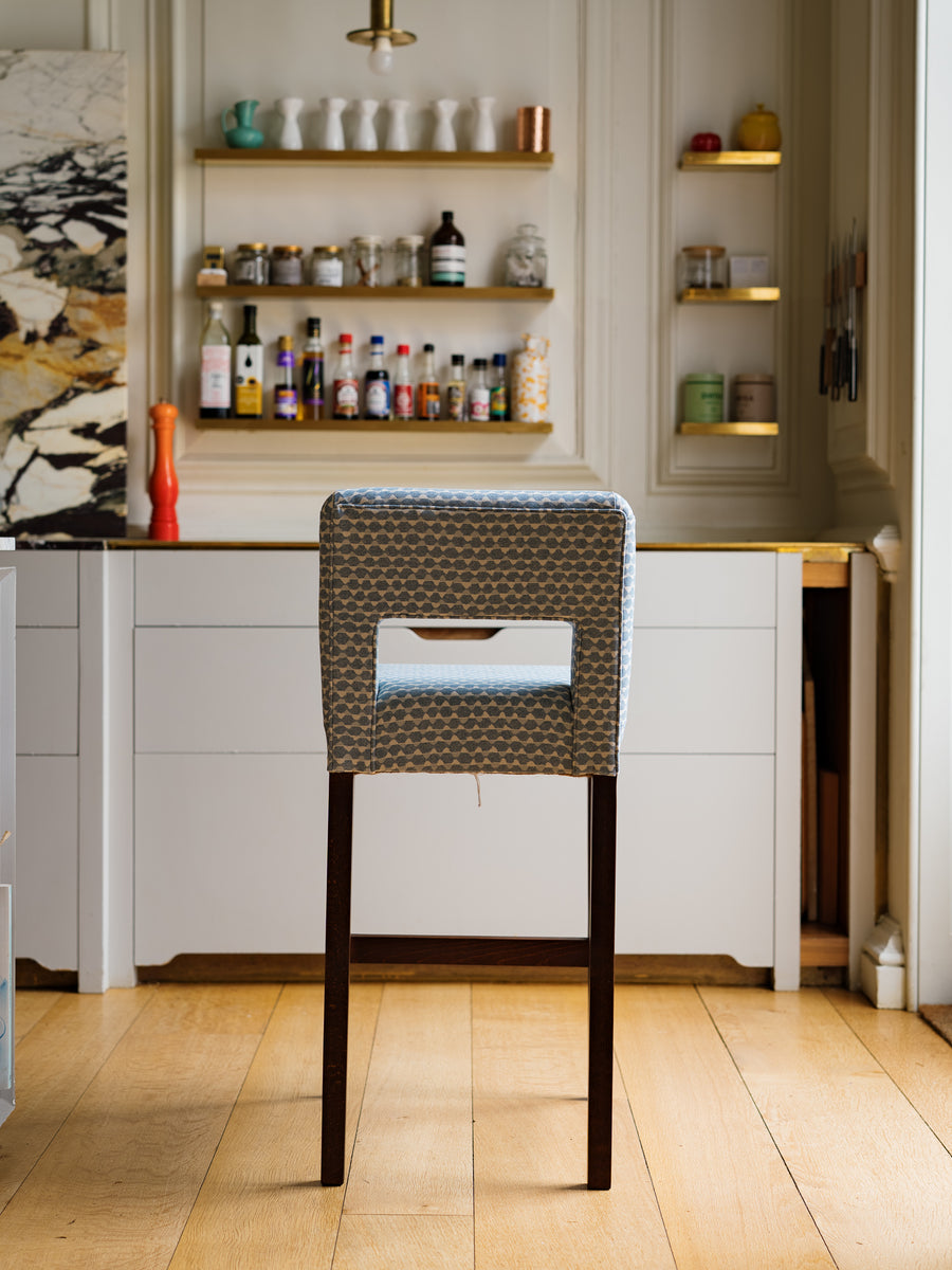 2 x Maisie bar stools in Fermoie, Tara in blue (price for both)