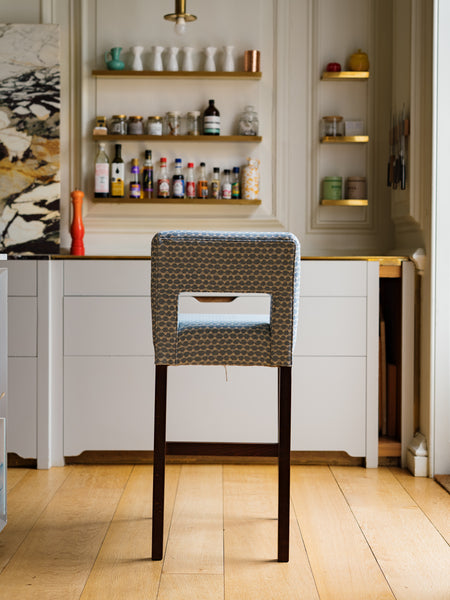 2 x Maisie bar stools in Fermoie, Tara in blue (price for both)