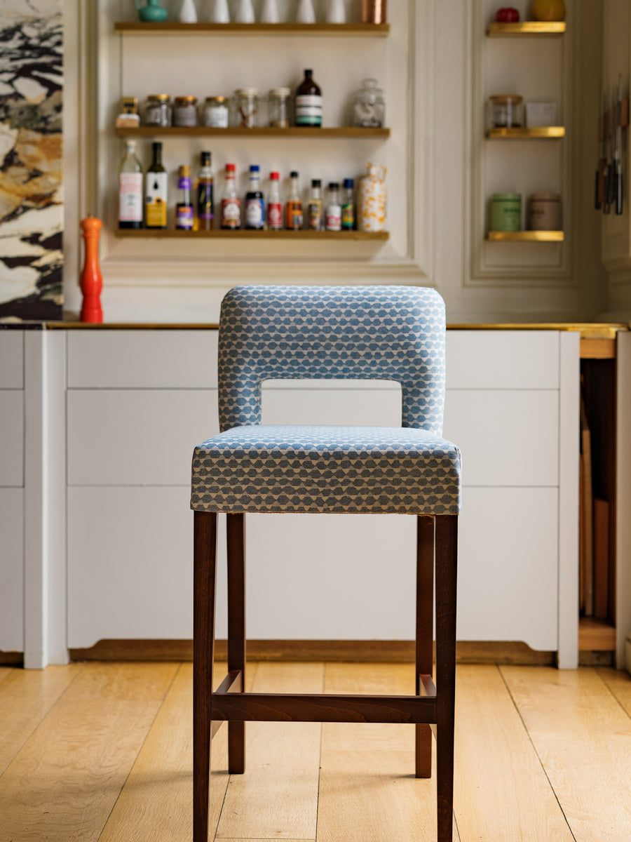 2 x Maisie bar stools in Fermoie, Tara in blue (price for both)