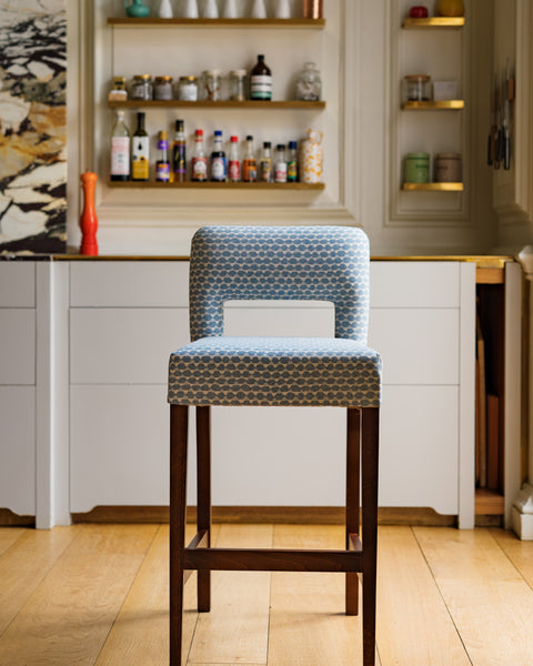 2 x Maisie bar stools in Fermoie, Tara in blue (price for both)