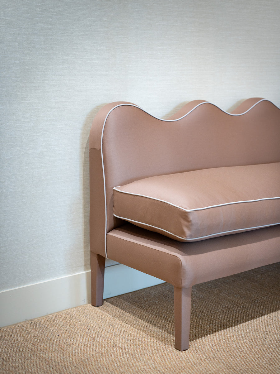 Lila Wavy Banquette custom W240cm in Fox Linton Malvern Earth