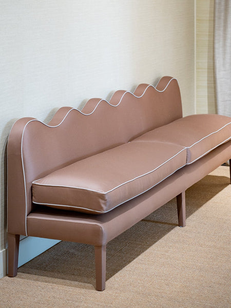 Lila Wavy Banquette custom W240cm in Fox Linton Malvern Earth