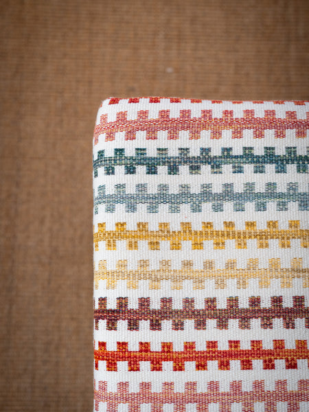 Aria Bench custom W180cm Mid oak stain legs in Jim Thompson fabric