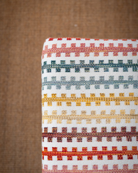 Aria Bench custom W180cm Mid oak stain legs in Jim Thompson fabric