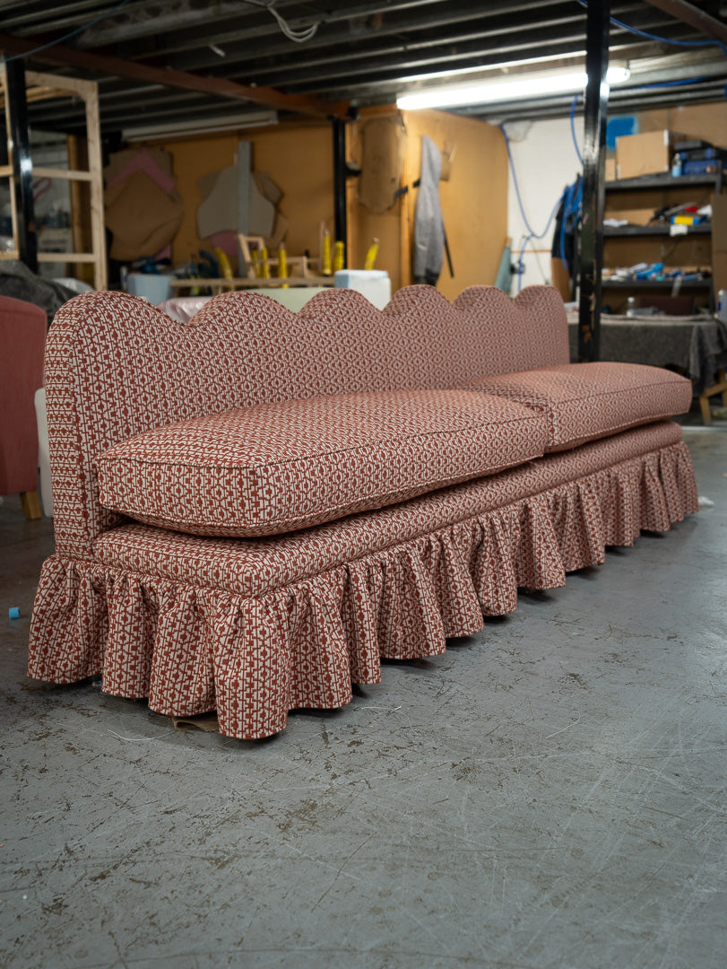 Wavy back banquette seating