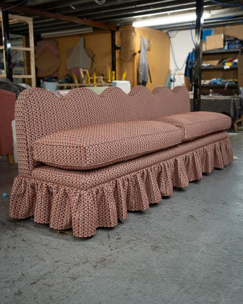 Wavy back banquette seating