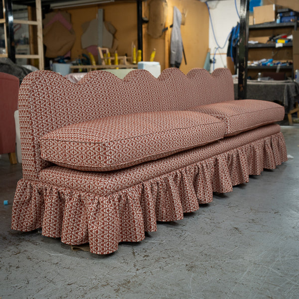 Wavy back banquette seating