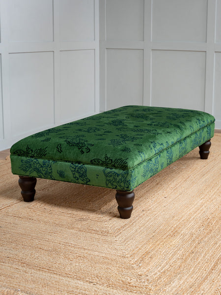 Available Now | Bryher Classic Ottoman In Schumacher Kinabalu velvet | Arrives before Christmas