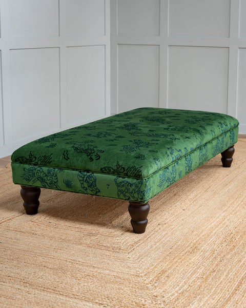 Available Now | Bryher Classic Ottoman In Schumacher Kinabalu velvet | Arrives before Christmas