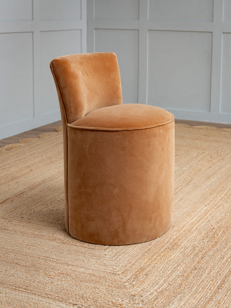 brown dressing table chair Homy Casa Charlte Suede Brown Suede Modern Beige Upholstered Vanity Chair-Perfect For Bedrooms and Living Rooms