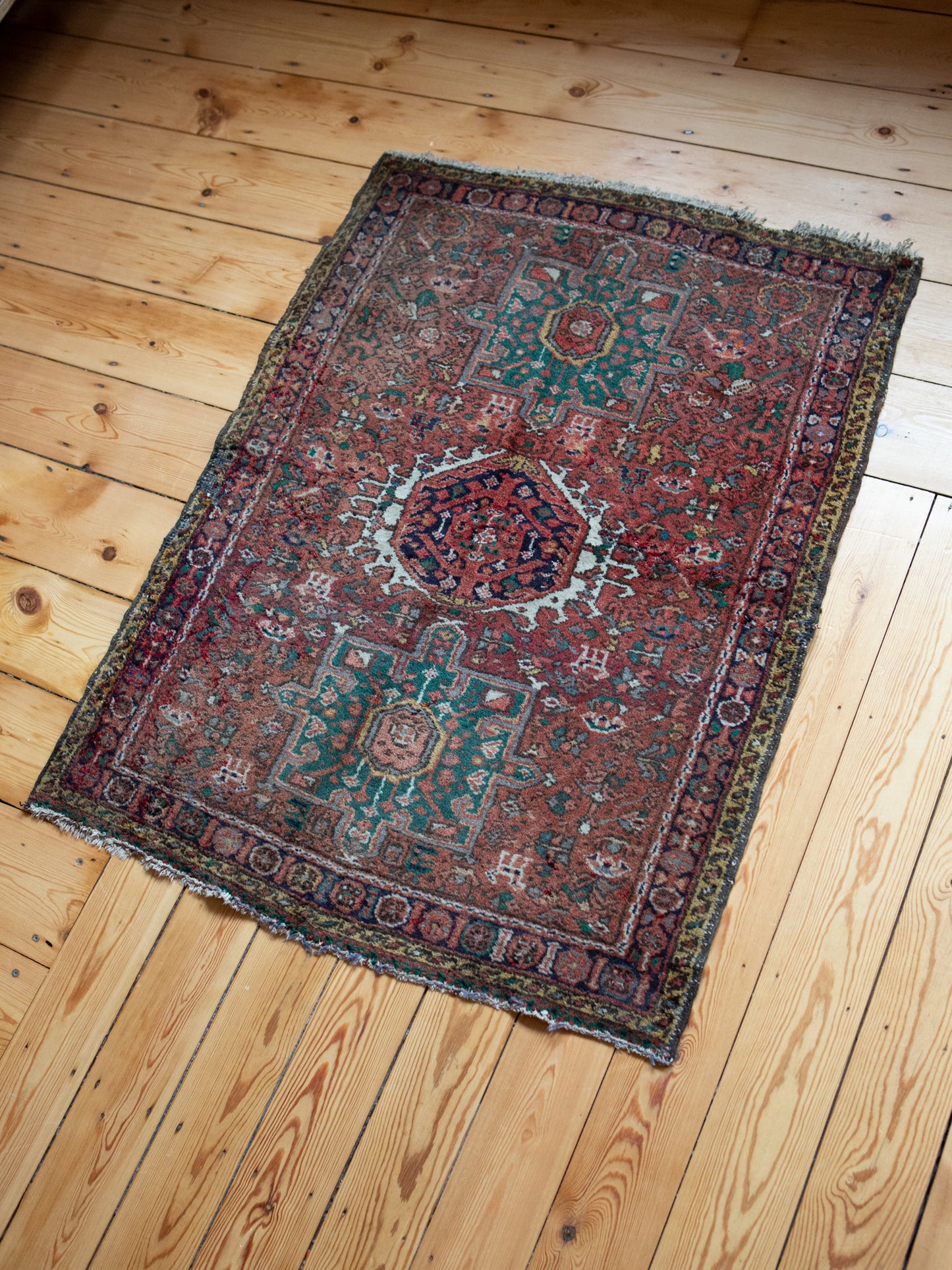 Beau tapis persan vintage | Patine et couleurs merveilleuses | 120 x 90 cm (#4)