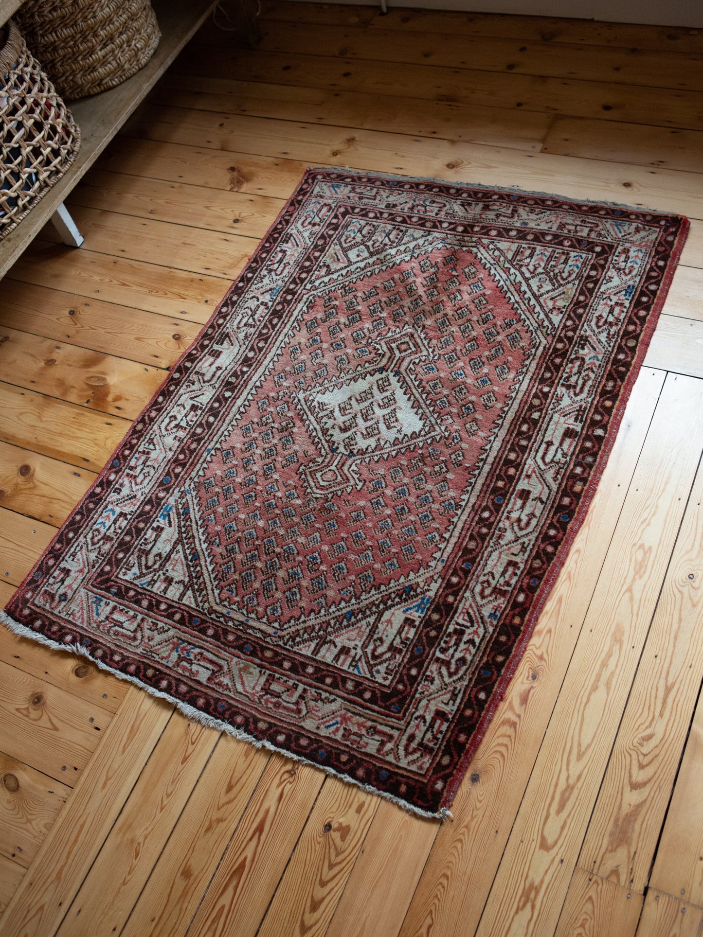 Beau tapis persan vintage | Patine et couleurs merveilleuses | 155 x 110 cm (n°9)