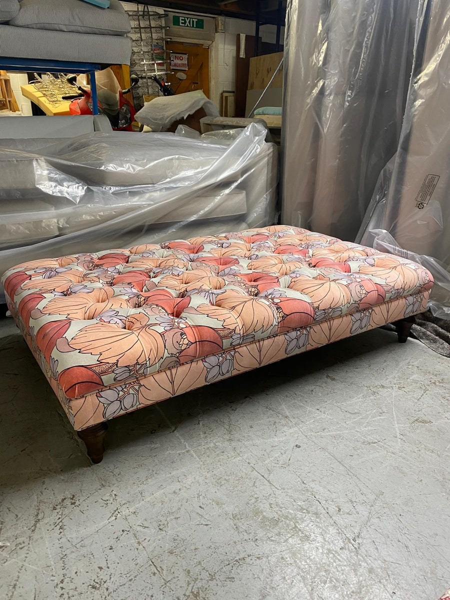 Bespoke Rebecca Buttoned Ottoman Footstool In Any Fabric