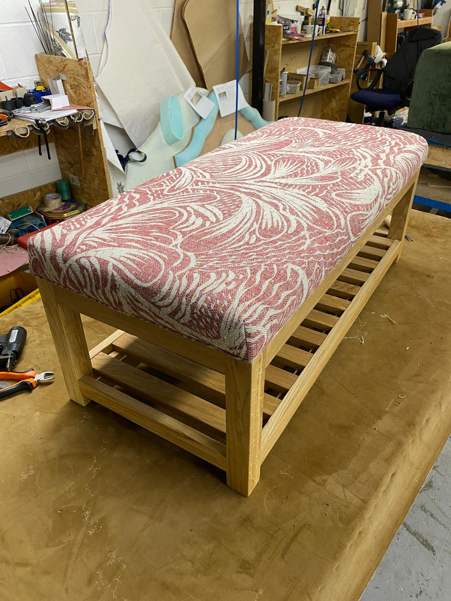 Florence Ottoman with Shelf |  Hand Painted in Your Choice of Colour