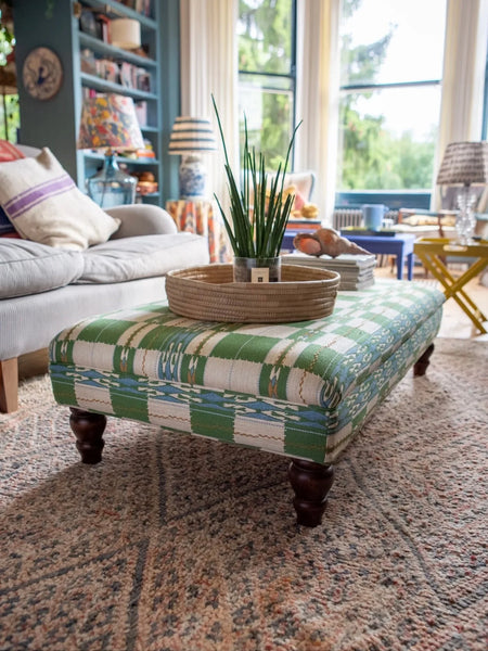 Available Now | Bryher Classic Ottoman In Christopher Farr Chubby Check