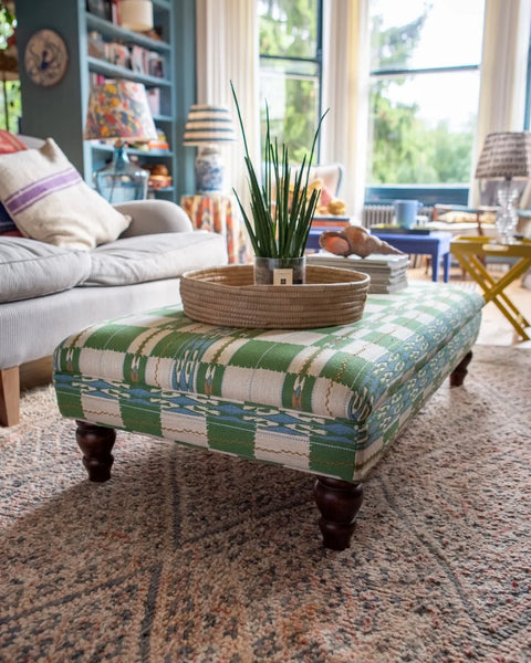 Available Now | Bryher Classic Ottoman In Christopher Farr Chubby Check