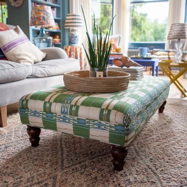 Bryher Classic Ottoman In Christopher Farr Chubby Check