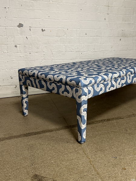 Honey Ottoman in Romo Kezia Boathouse blue
