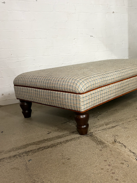 Bryher ottoman in Prestigious Textiles Rainier in Sapphire
