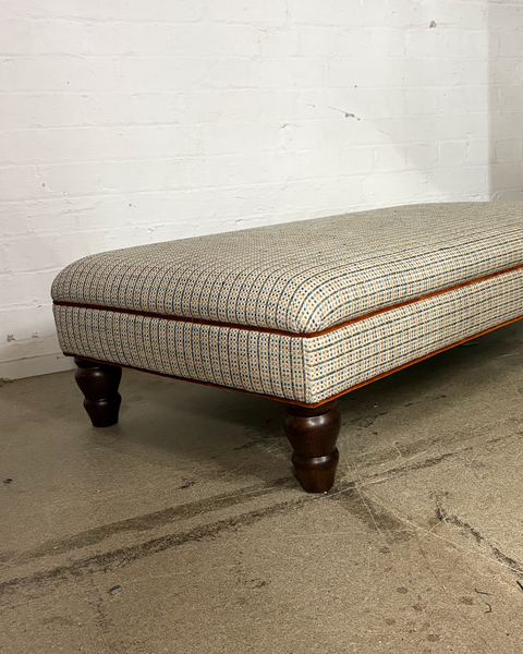 Bryher ottoman in Prestigious Textiles Rainier in Sapphire