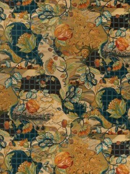 Honey ottoman in Osborne and Little Hartfield velvet