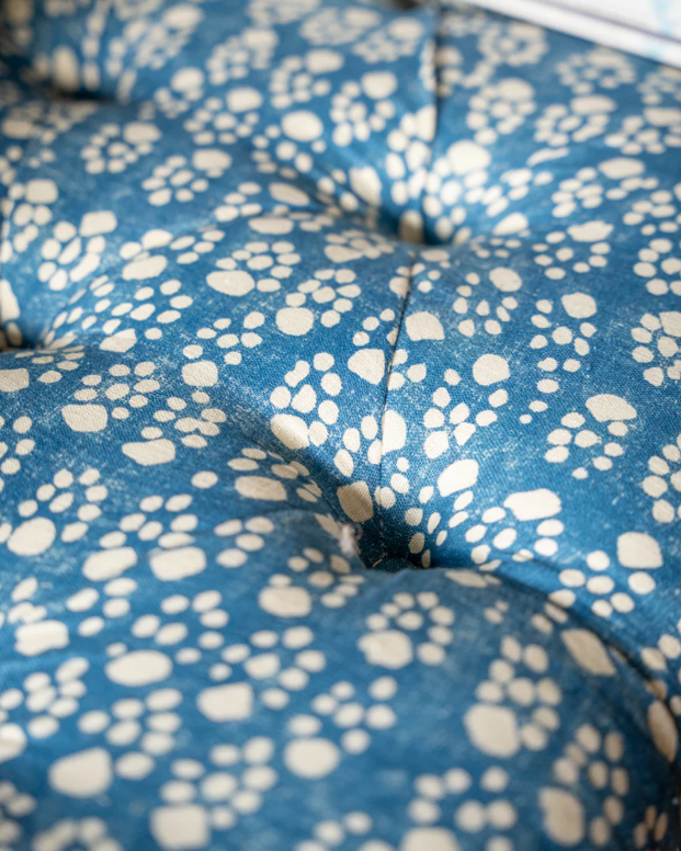 SECONDS Rebecca buttoned ottoman in Soane Paw Print (fabric discontinued)